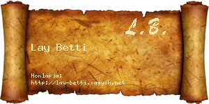 Lay Betti névjegykártya